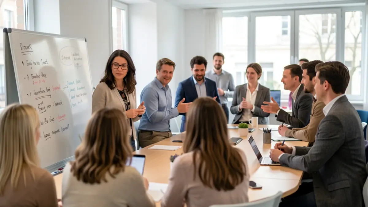 Generic image of adults collaborating in a modern meeting space.