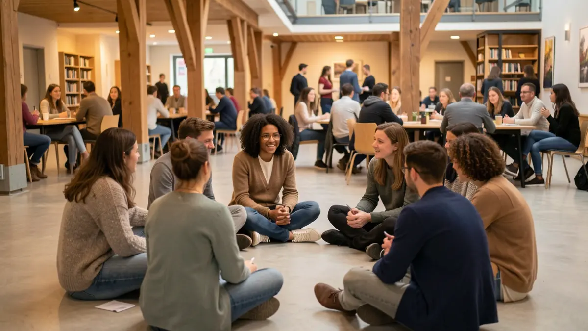 Young people in conversation about mental health in a safe environment.