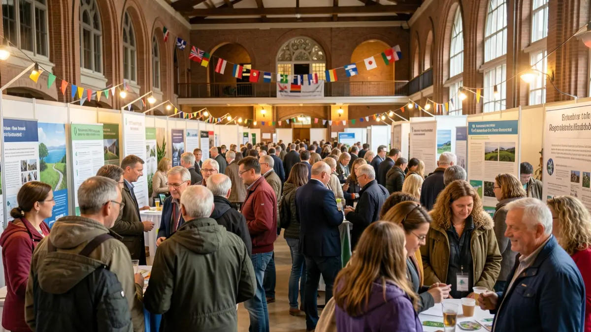 Generieke afbeelding van een duurzaamheidsbeurs met bezoekers en infostanden in Vlaanderen.