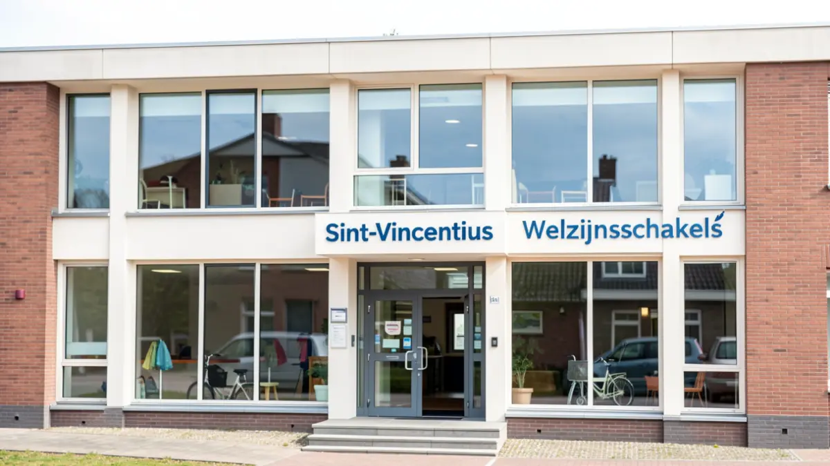 Nieuw gebouw voor Sint-Vincentius en Welzijnsschakels in Pelt, een centrale ontmoetingsplek voor hulp en ondersteuning.