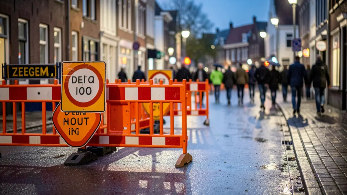 Omleiding wegens wegenwerken in de Gentsestraat in Izegem.