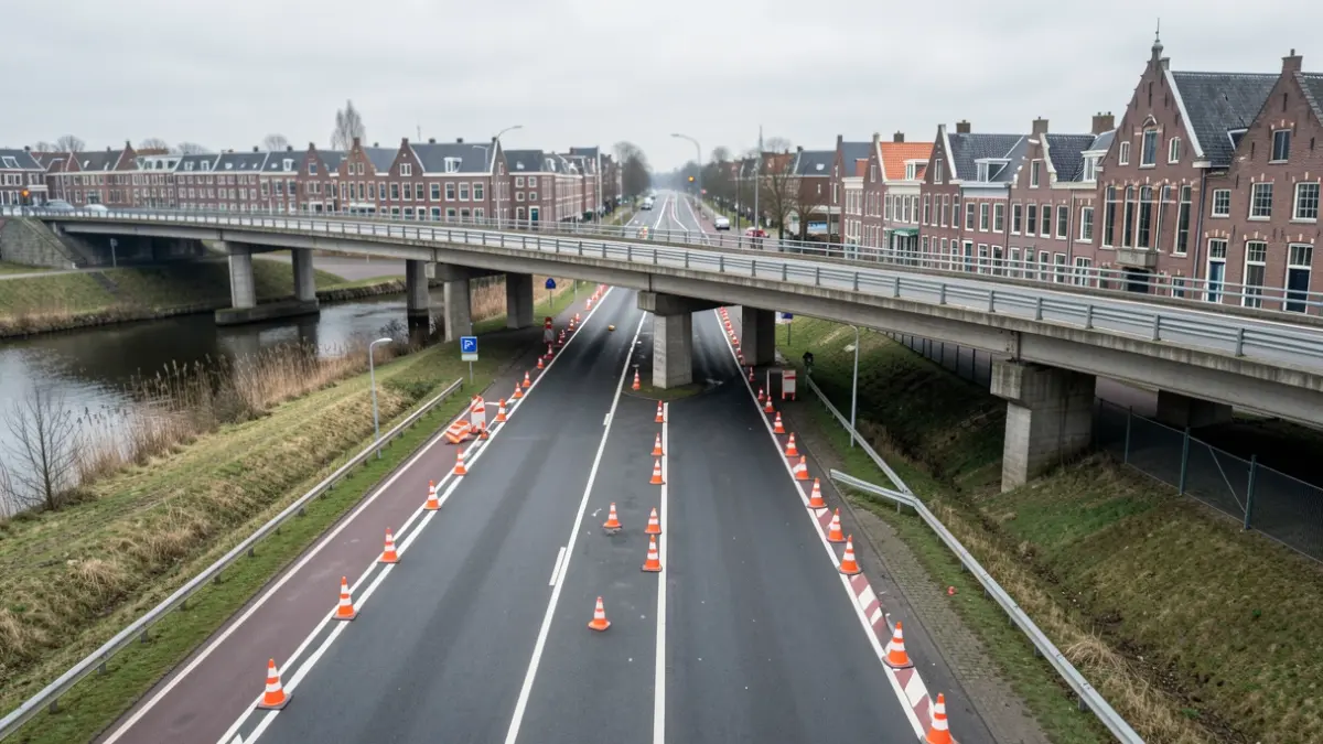 Afbraak van een deel van het viaduct van Merksem boven de Schijnpoortweg met verkeershinder en omleidingen.