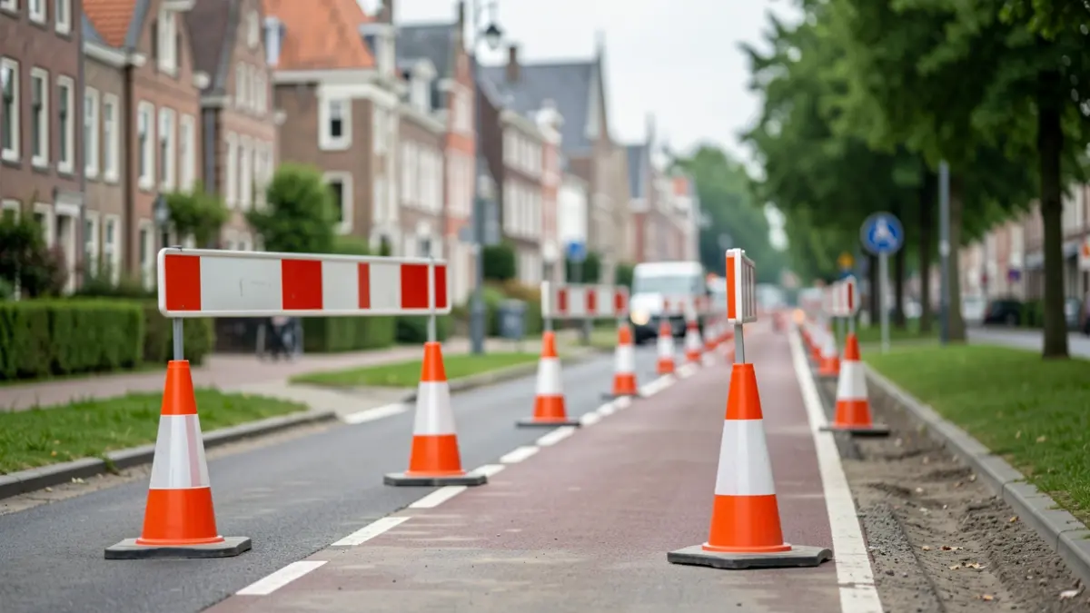 Generieke afbeelding van wegwerkzaamheden aan fietspaden en voetpaden in Vlaanderen.