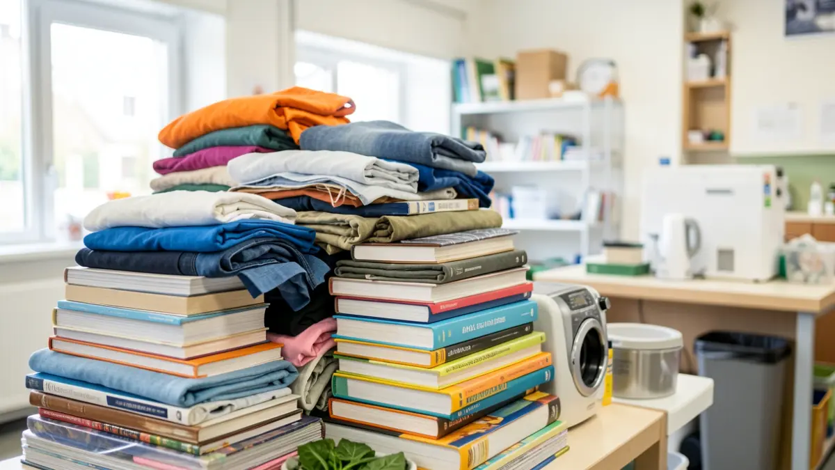 Generieke afbeelding van herbruikbare spullen die worden ingezameld voor een wedstrijd.
