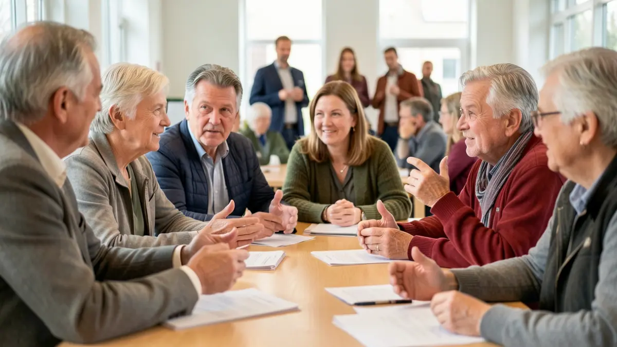 Groep van diverse Gelenaars die samen vergaderen over het burgerbudget.