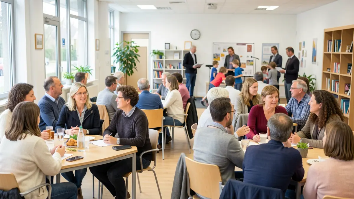 Generic image of an interactive municipal meeting in Flanders with citizens and officials.