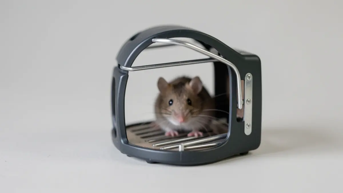 Generic image of a smart rat trap with a blurred rodent inside.
