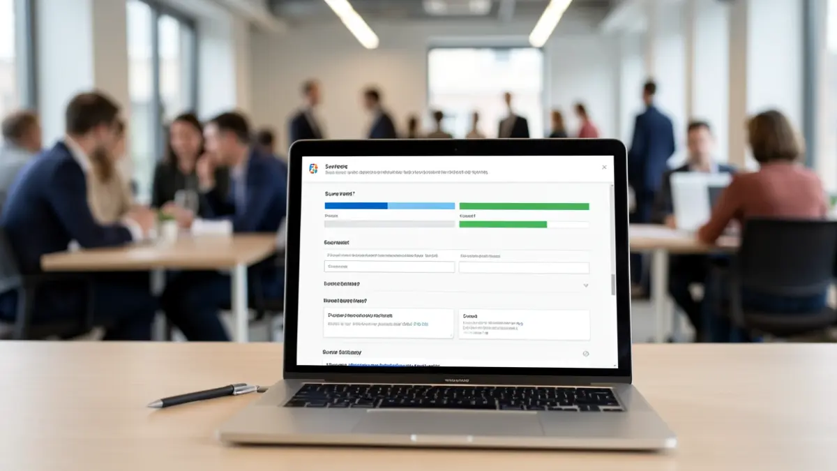 Generieke afbeelding van een online enquêteformulier op een laptopscherm.