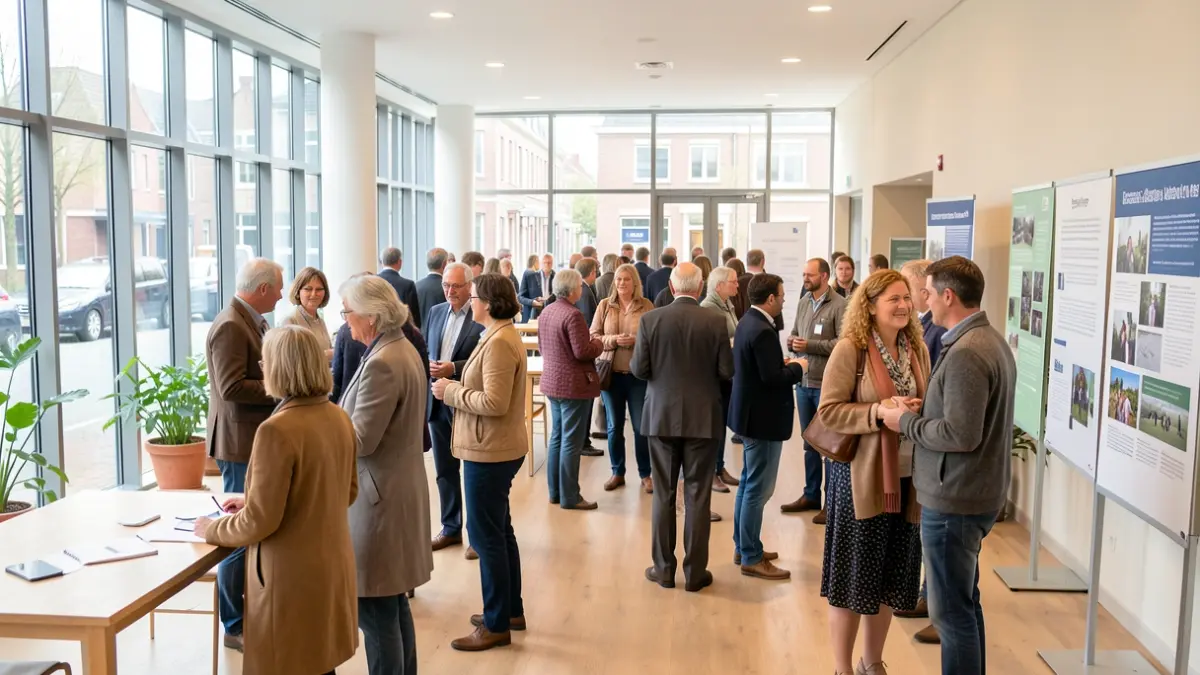 Generic image of a diverse group of people in a modern community center, focusing on inclusion and community building.