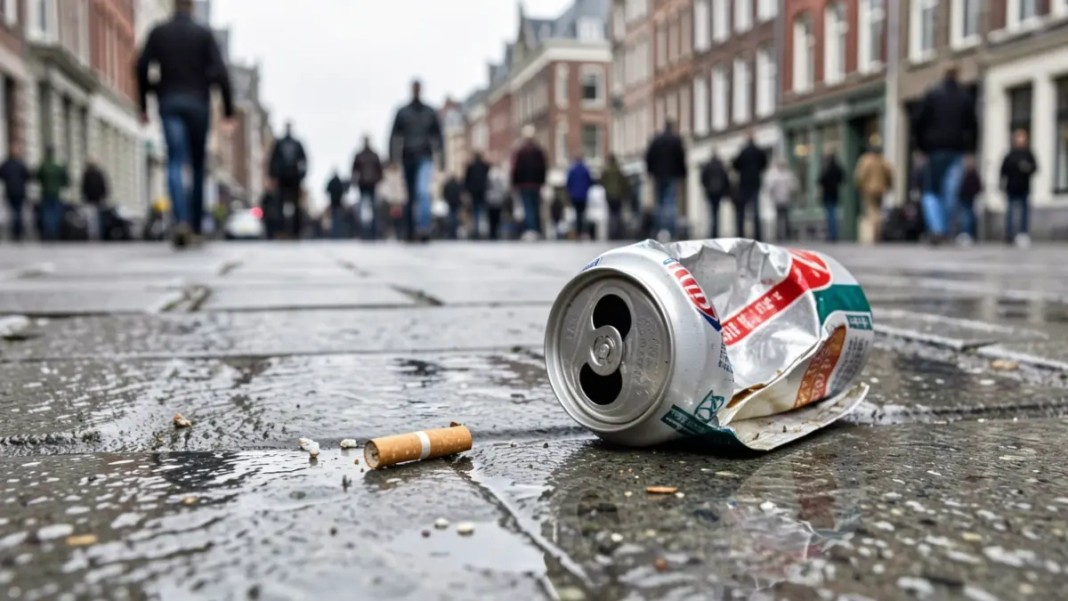 Generieke afbeelding van zwerfvuil op straat in Antwerpen.