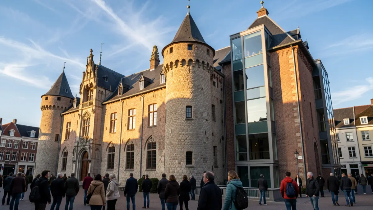 Generic image: featuring a mix of medieval and modern architecture, in warm afternoon light under a blue sky.