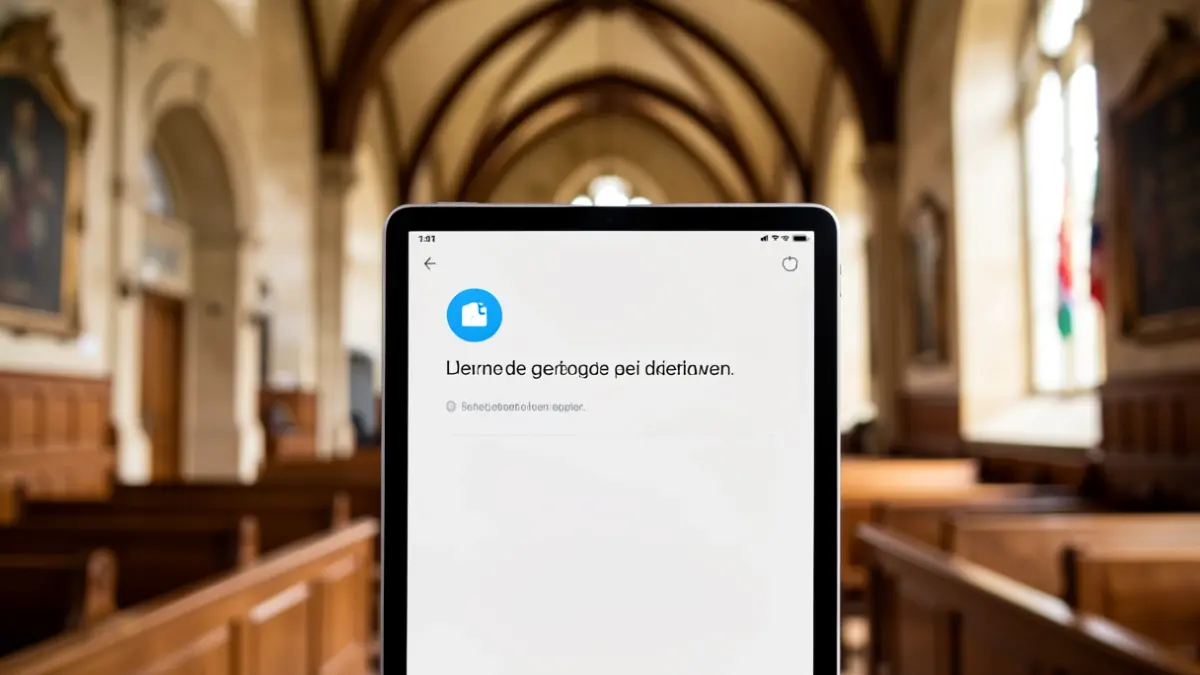 Generieke afbeelding van een alarmeringssysteem-interface op een tablet.