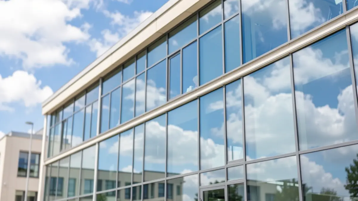 Generic image of a modern building with large glass windows, representing a business hub or office.