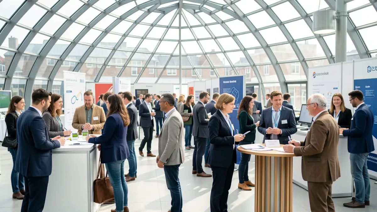 A job fair in the COREtec Dôme in Oostende, bringing together job seekers and employers.