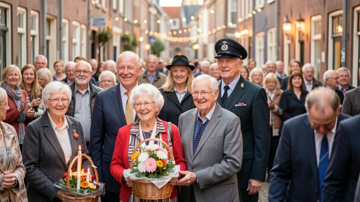Generic image of a celebration for married couples with a delegation from the city council in Flanders.