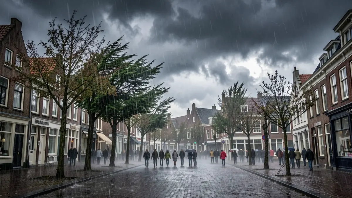 Generic image of strong wind gusts and heavy showers hitting a Flemish municipality.