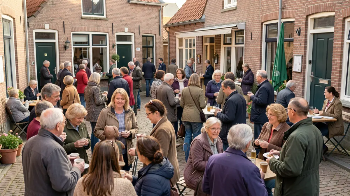Generic image of a diverse group of people showing connection and resilience in a Flemish community setting.