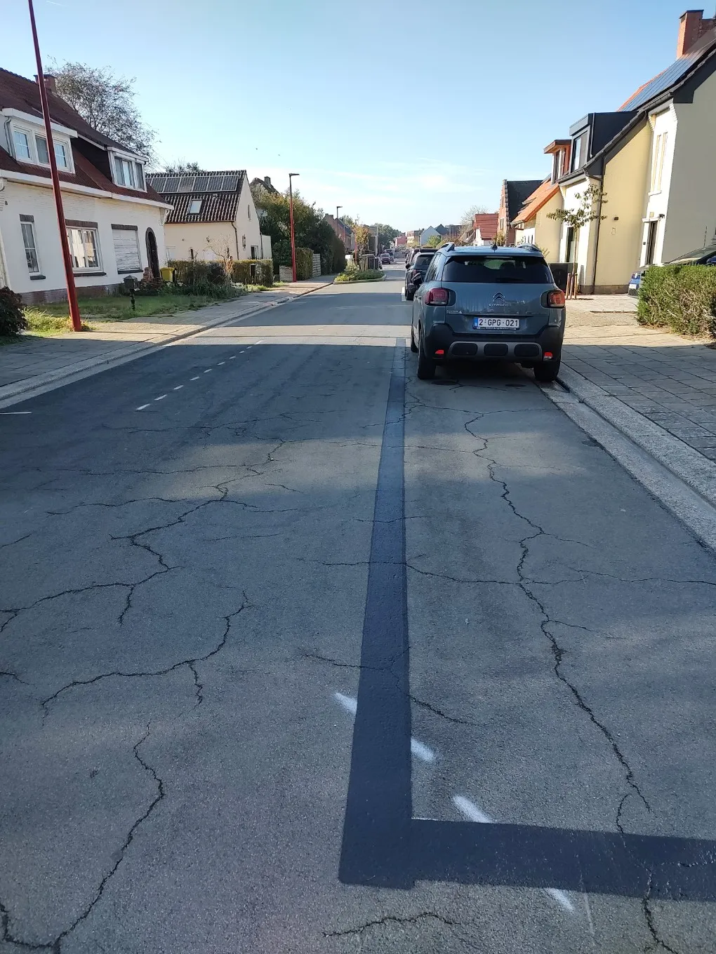 Lint werkt parkeervakken en wegsignalisatie in Molenstraat bij