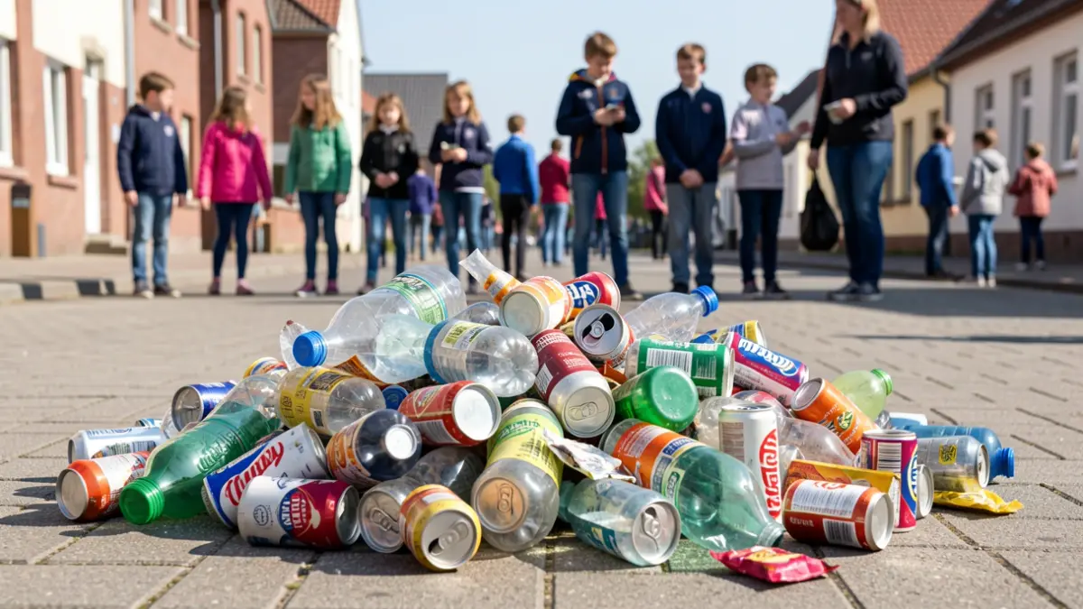 A pile of waste collected by environmental wardens and schoolchildren in Zele during the Week of Enforcement.