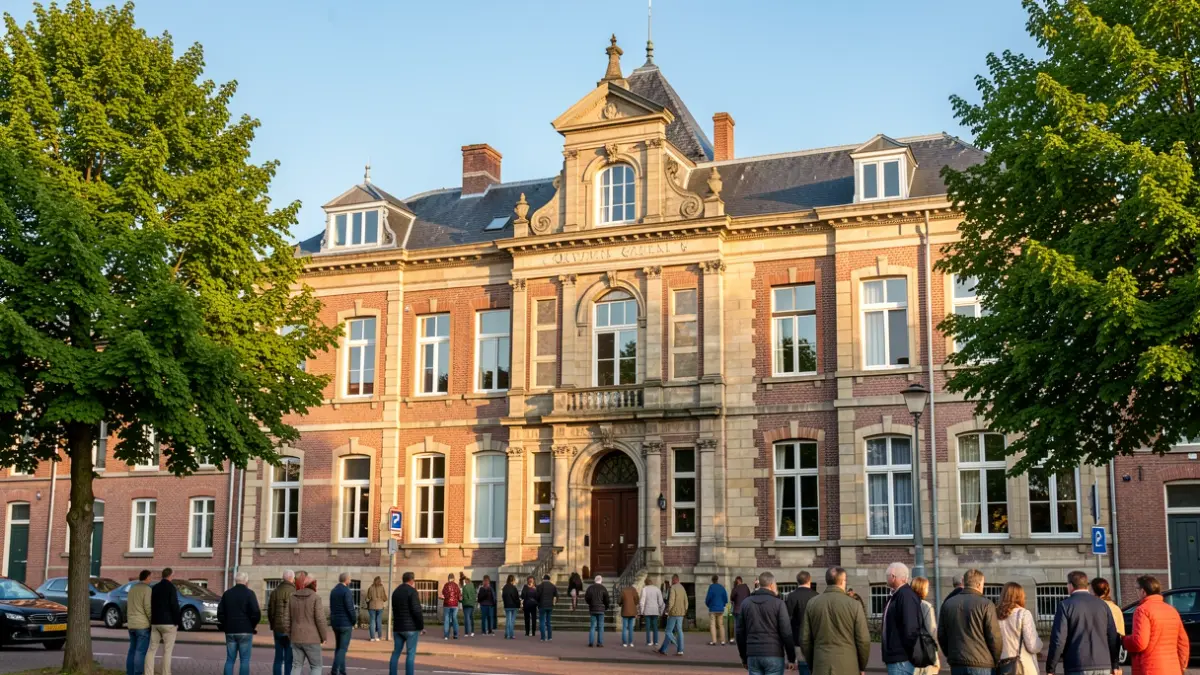 Generieke afbeelding: een beschermd monument omgevormd tot sociale huurappartementen, met groen en zonlicht.