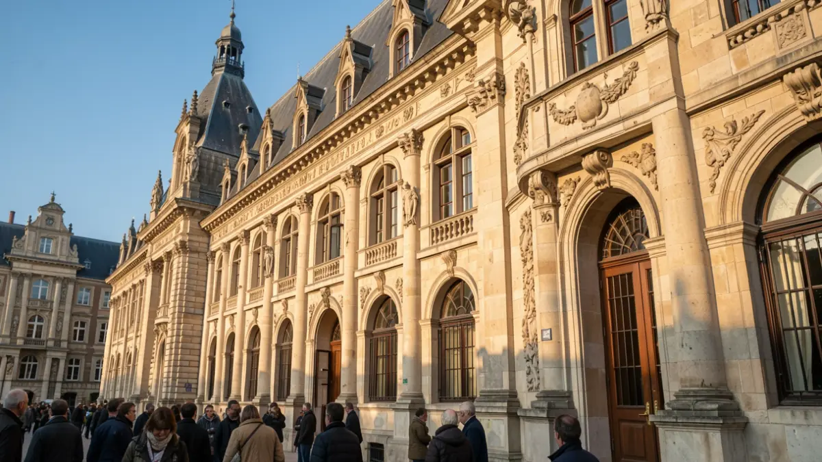 Generic image of a Flemish government building with sunny architecture.