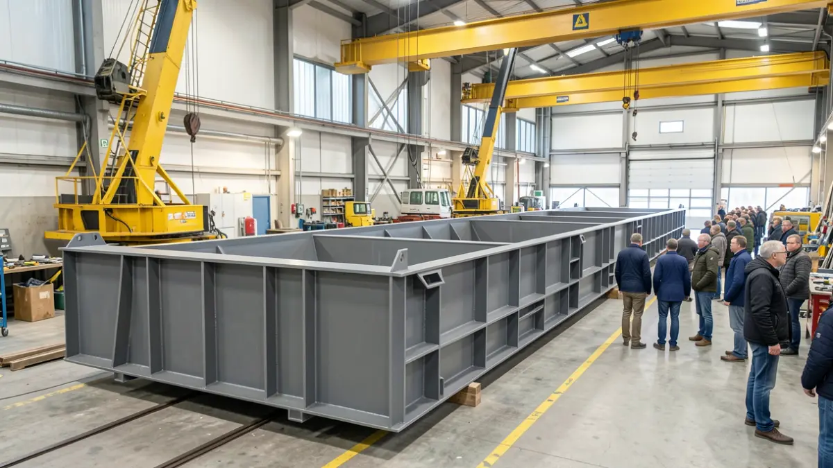 Generieke afbeelding van een groot, met kranen en industriële apparatuur op de achtergrond.