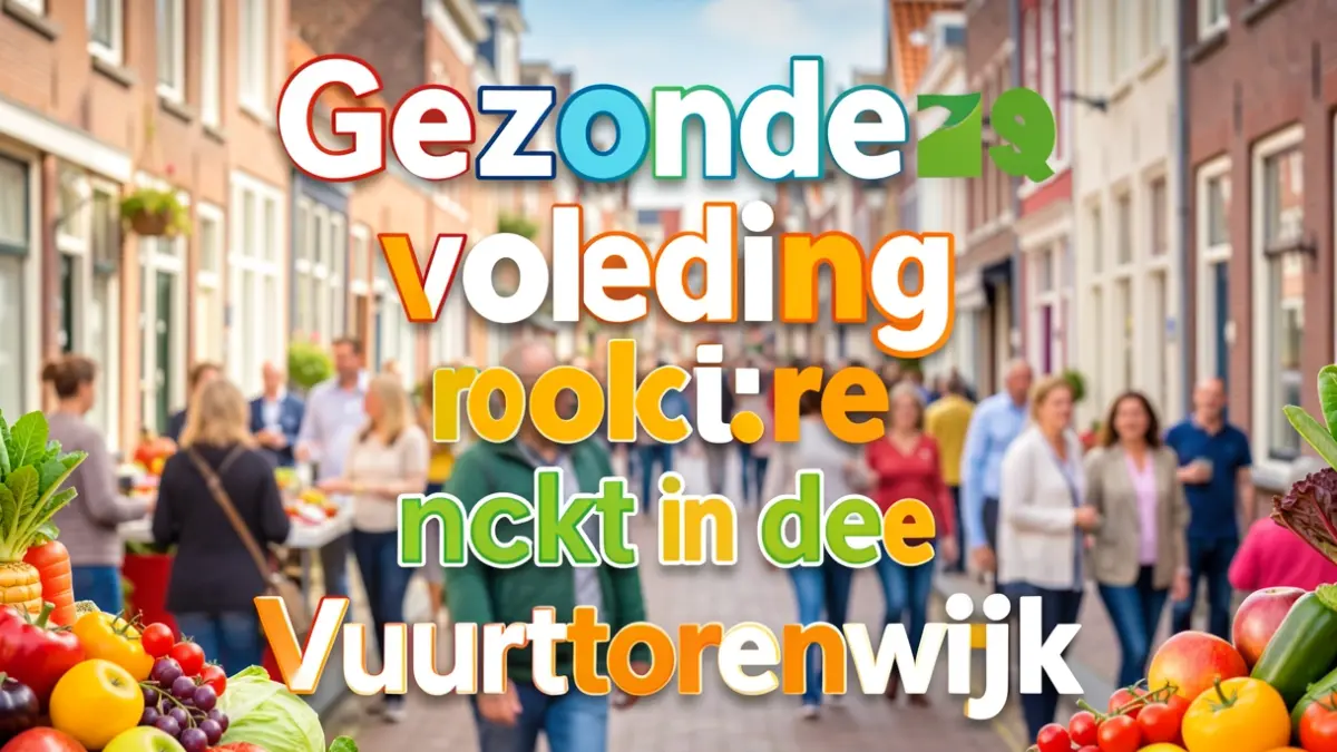 Generic image: set against a vibrant neighborhood backdrop featuring healthy food elements and Flemish architecture.