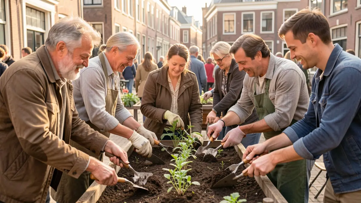 Diverse group of people with shared interests, symbolizing integration and participation in Flanders.
