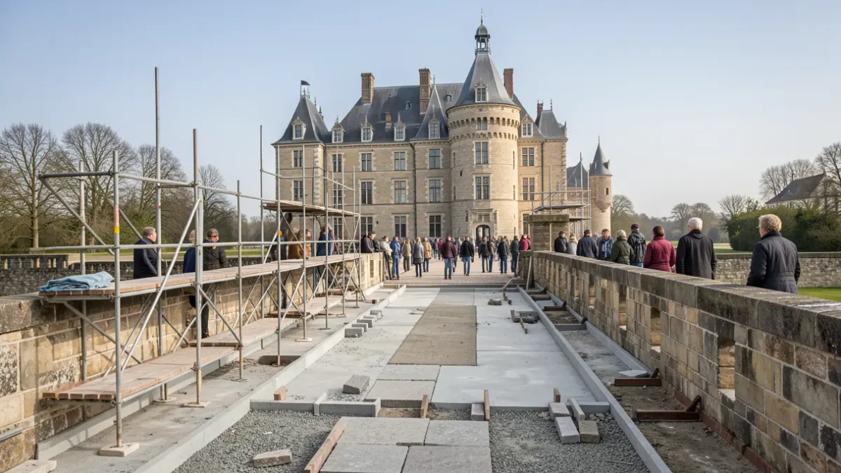 Restoration of the access bridge to the castle of Huizingen by the province of Vlaams-Brabant.