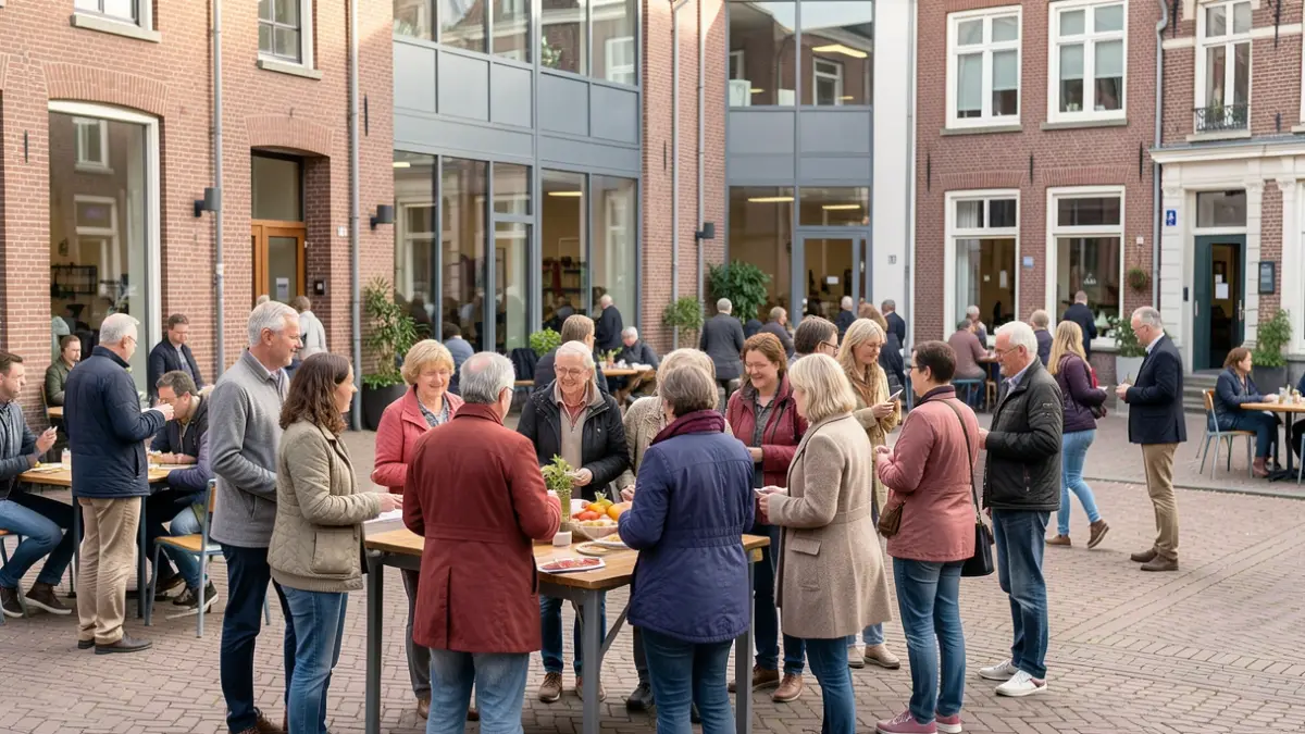 Generic image of a diverse group of people interacting positively in a community space in Flanders.