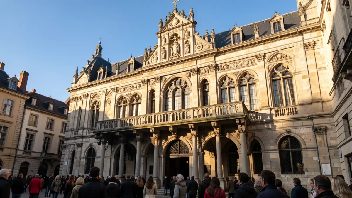 Town hall of Geraardsbergen in the afternoon sun.