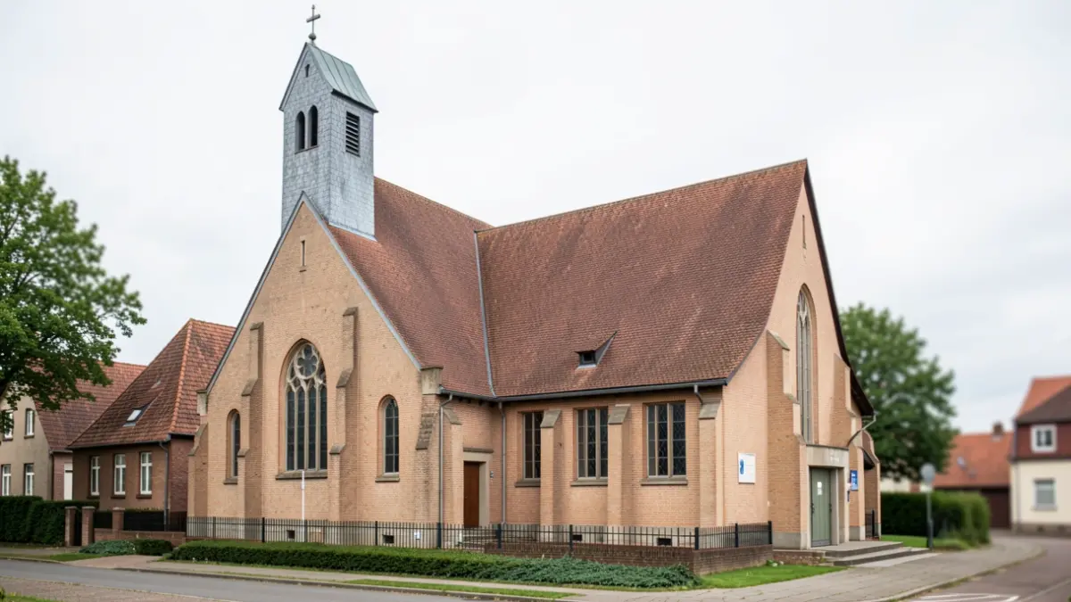 The Witte Kerk in Schilde, a notable example of post-war church heritage architecture.