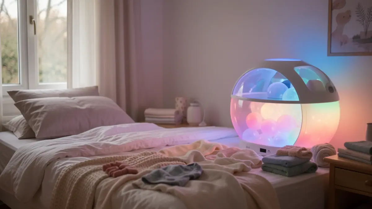 Generic image of a calming sensory room with soft lighting and various tactile elements.